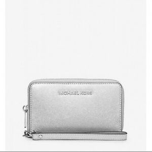Silver Michael Kors Smartphone Wristlet